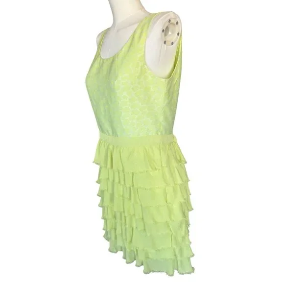 H&M Conscious Collection Round Neck Sleeveless Ruffled Open Back Dress Sz 8 - Picture 2 of 9